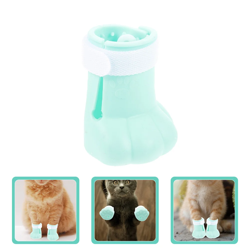 

4Pcs Cat Paw Covers Silicone Anti-Scratch Boots Protective Claw Caps Adjustable Shoes for Grooming Bathing Pet Shoes
