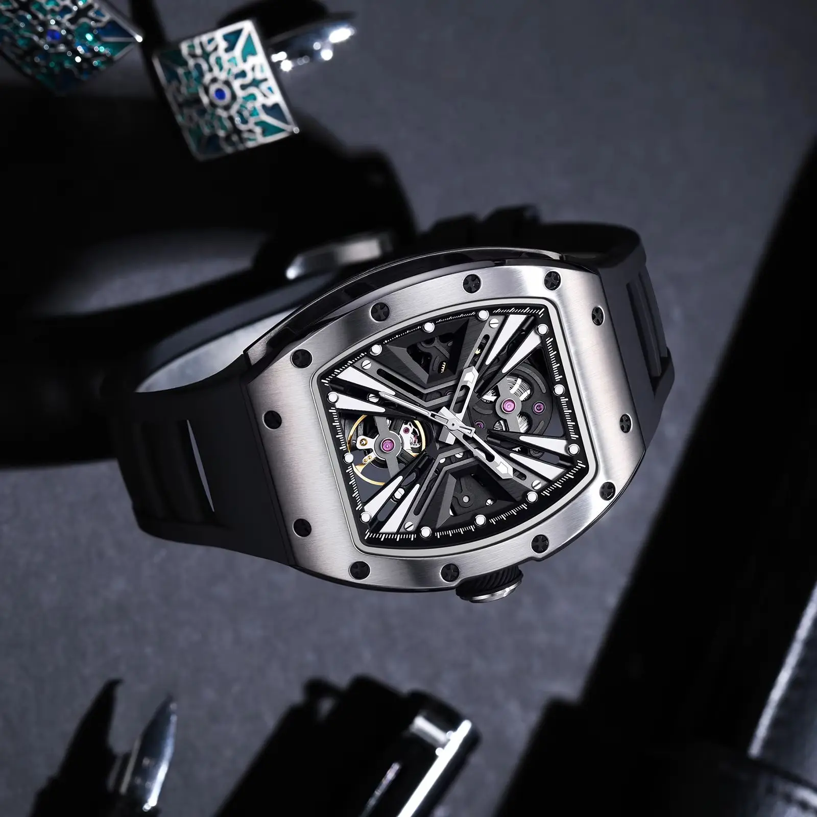 CHANCE 2026 Stainless Steel Waterproof Mens Skeleton Watches Top 2000s Luxury Transparent Mechanical Sport Male Wrist Watches