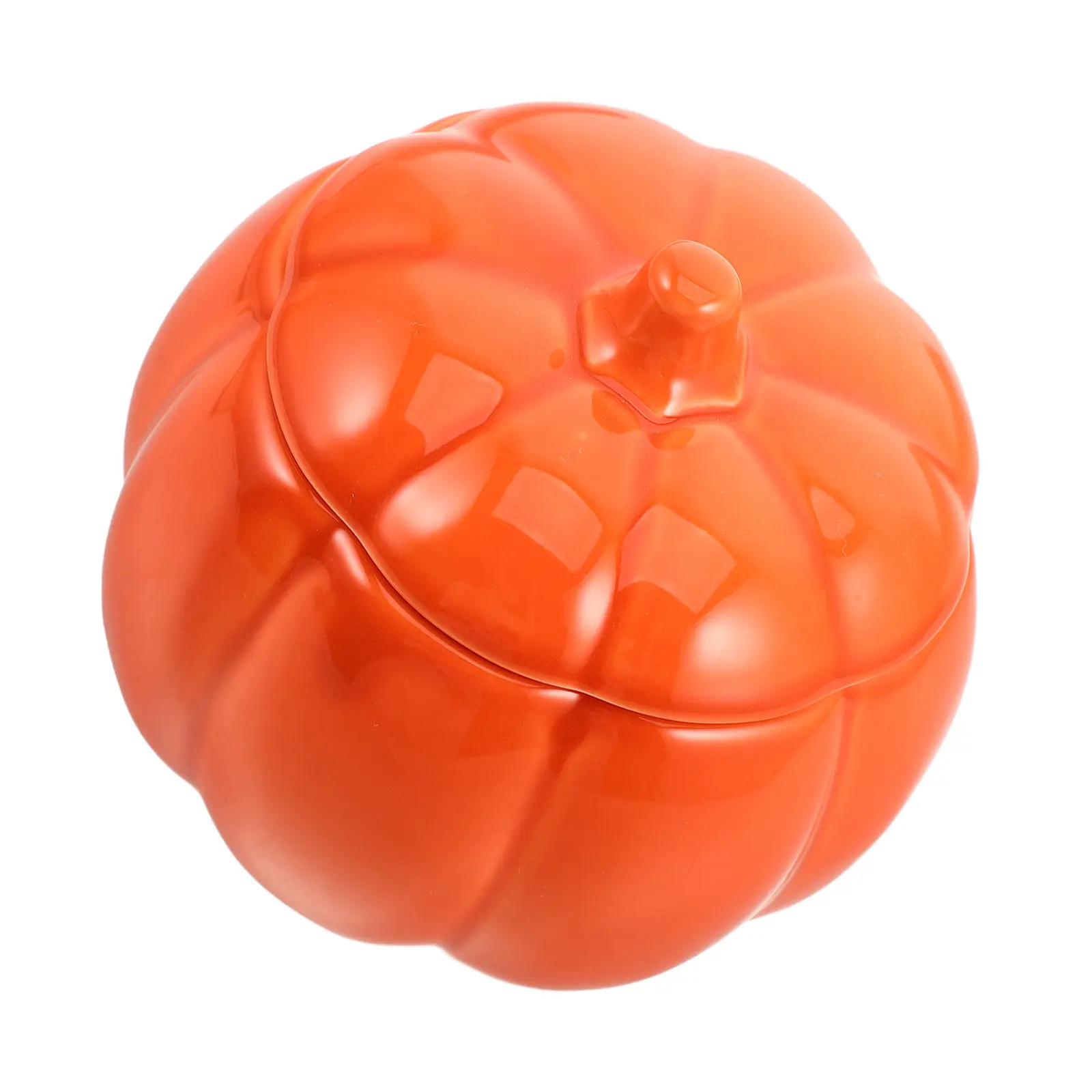 Pumpkin Shaped Candy Jar for Halloween Decor Storage Jar with Tight Seal Lid Ideal for Candies Nuts Snacks Home Kitchen Use