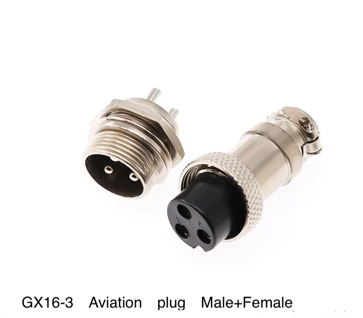 100set/lot GX16 Aviation plug Male+Female RS765 Mounting Hole 16MM