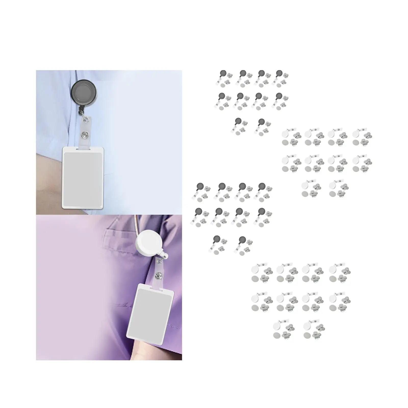10 Pieces Retractable ID Badge Holder Key Chain for Employee Doctors Teacher image 4