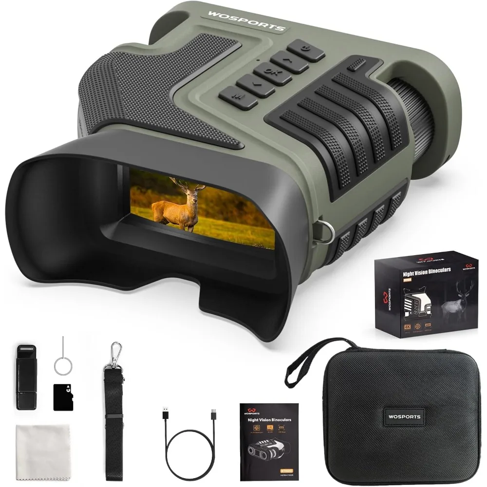 

Night Vision Binoculars 4K Night Vision Goggles 1315FT with 3'' Screen and 32GB TF Card for Adults Bird Watching, Hunting, Video