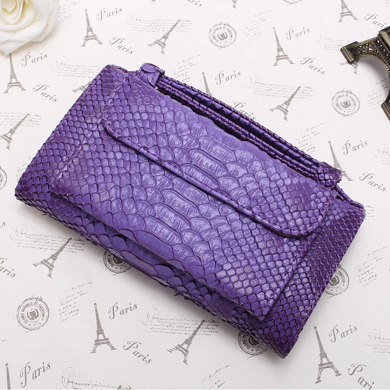 Fashion Purple Snake Pattern Clutch Bag Crossbody Bags wallets for Women 2023 Summer Lady Shoulder Handbag Female Travel Purse