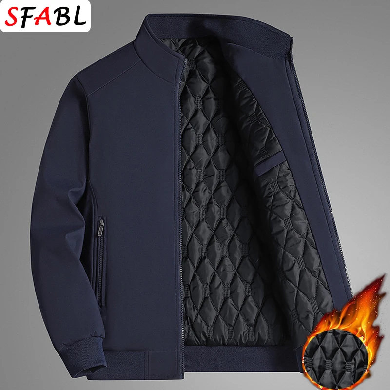 

Мужская зимняя куртка с утолщенной подкладкой, теплая деловая куртка, мужская осенняя ветровка, мужская роскошная парка, ветрозащитная куртка