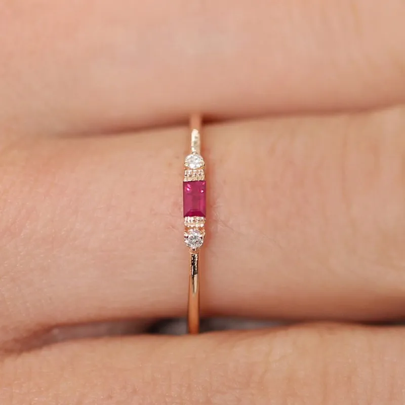 DIY accessories Amazon wish new European and American rose gold female emerald zircon plated 18k gold engagement ring wholesale