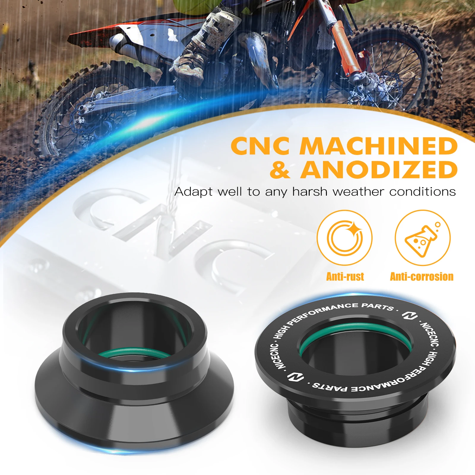 NICECNC Rear Wheel Spacers Hub Collars For Husqvarna TC125 FC350 FC250 FC450 2016-2022 TX300 TC250 FX350 FX450 2017-2022 2021