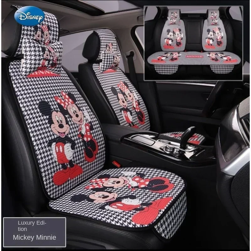 

Disney car interior breathable cartoon cute Mickey and Minnie four-season universal seat cover car seat cover complete set.