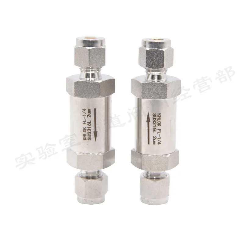 316L stainless steel ferrule filter, high pressure double ferrule through filter valve drying