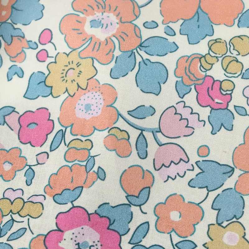 Betsy Floral 100% Cotton 80S Like Liberty Fabric Digital Printing For Sewing Cloth Dresses Skirt Kids Designer Poplin Telas