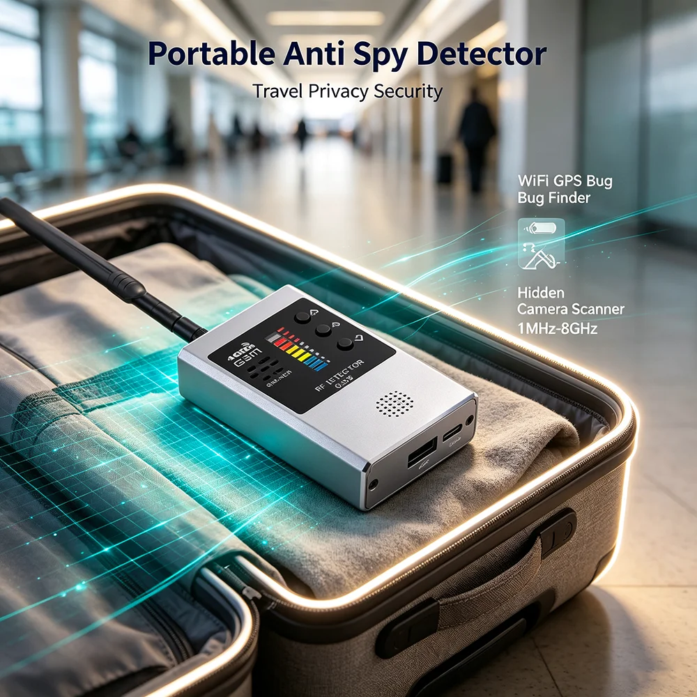 Professional Portable High G338W Multi-Function Anti Spy RF Detector, GPS WiFi GSM Bug Finder & Hidden Camera Scanner, 1MHz-8GHz