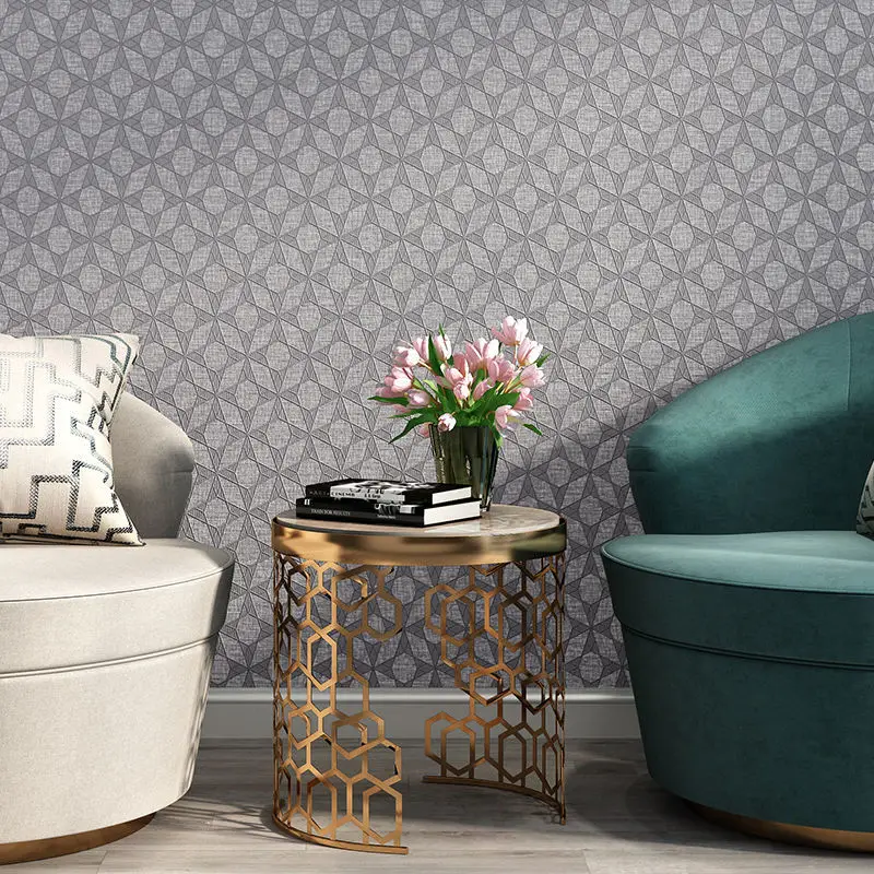 Imagem -06 - Pure Color 3d Stereo Lattice Papel de Parede Nordic Wall Paper Modern Minimalist Home Sala de Estar Quarto Hotel