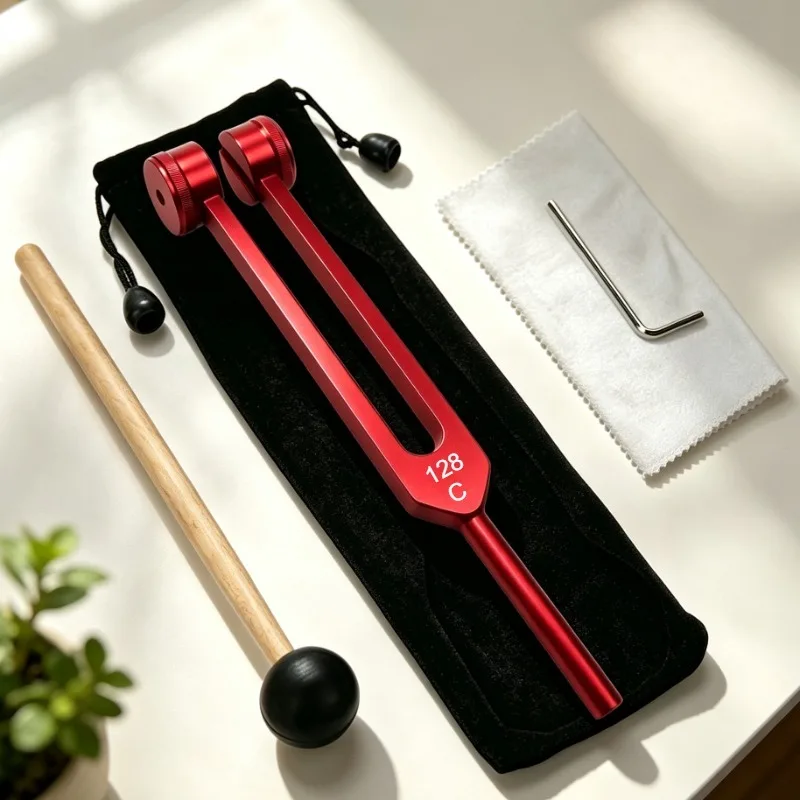 Chakras Therapy Tuning Fork 128Hz Weighted Diapason Tuning Forks Medical Meditation Schumann Resonance Instrument for Healing