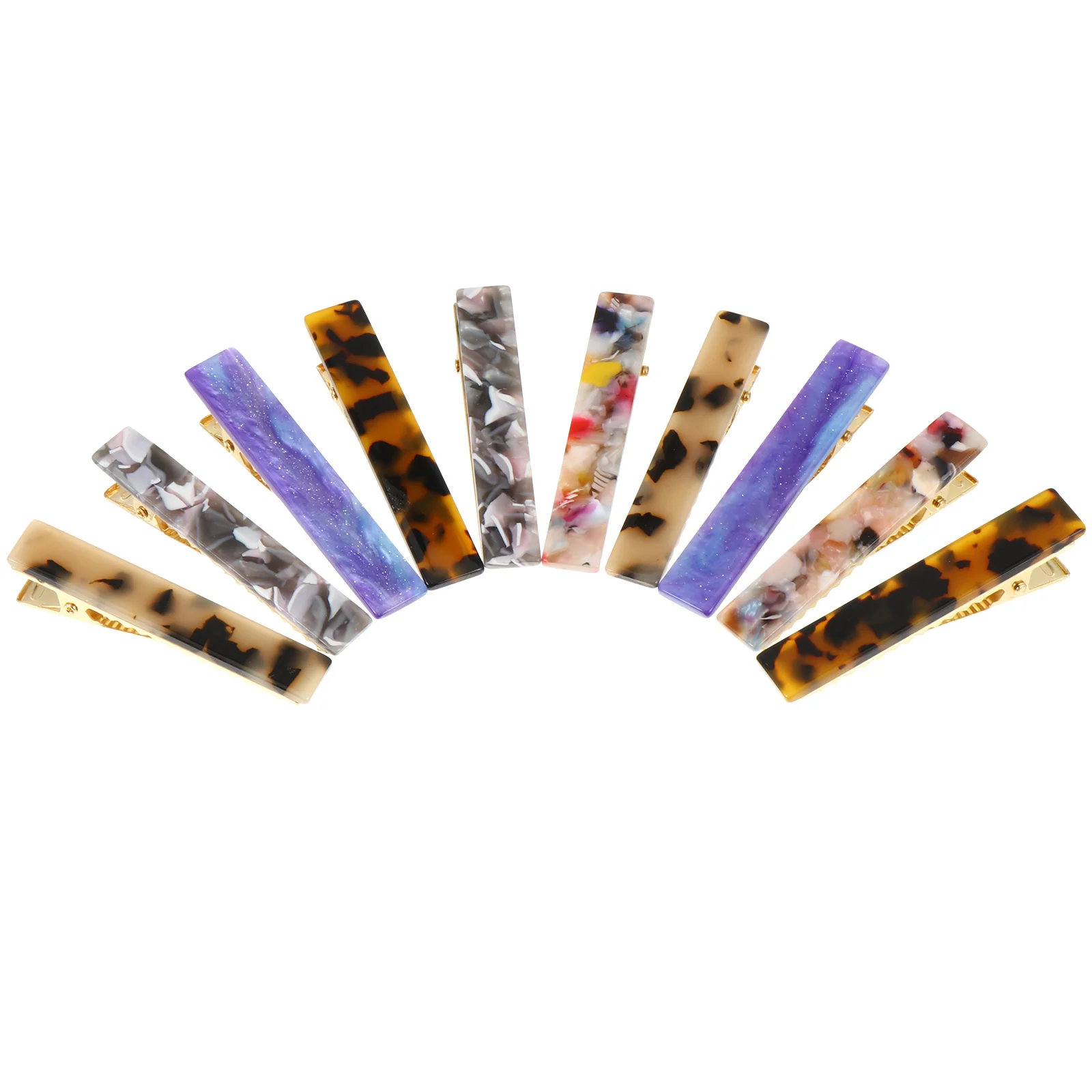 10개입 오리발 헤어 클립 세련된 색상 미끄럼 방지 두꺼운 머리 얇은 머리 곱슬머리 긴 머리 여성 소녀 헤어핀 바레트 클램프 액세서리