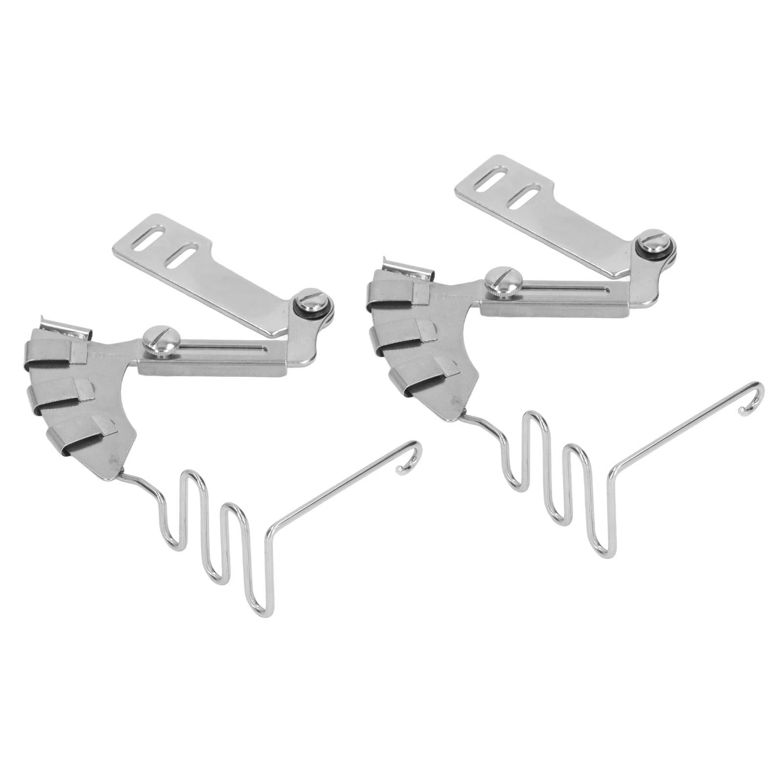 2 Stück Lockstitch-Nähmaschinen-Einfädelhilfen 30mm 4-in-1 Spiegel-Edelstahl Doppelfalz-Einfädelhilfe für Flachbett-Nähmaschinen