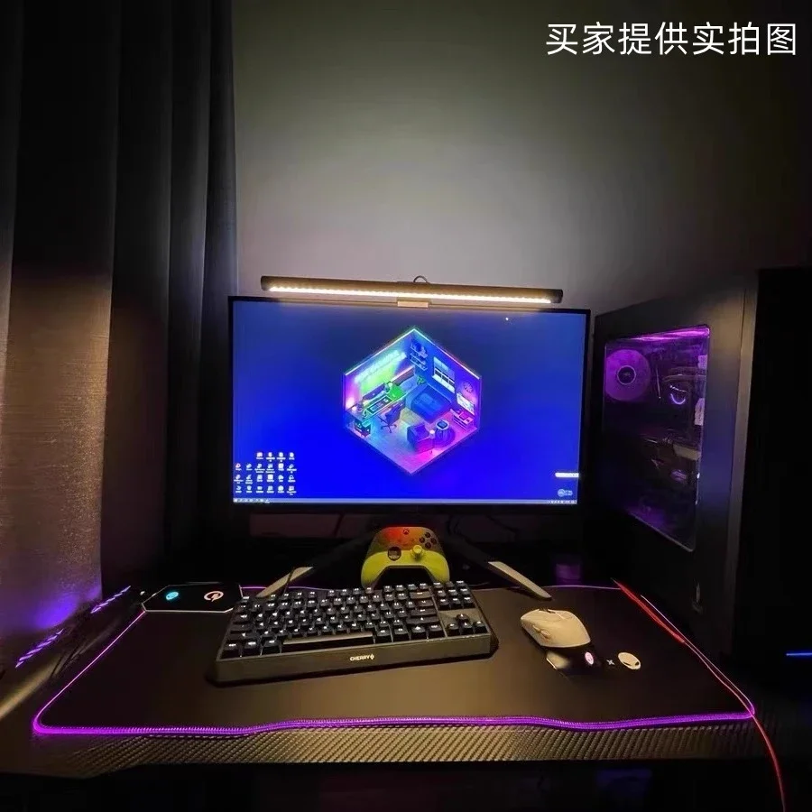 Wireless charging luminous mouse pad, oversized RGB e-sports game wrist guard table mat