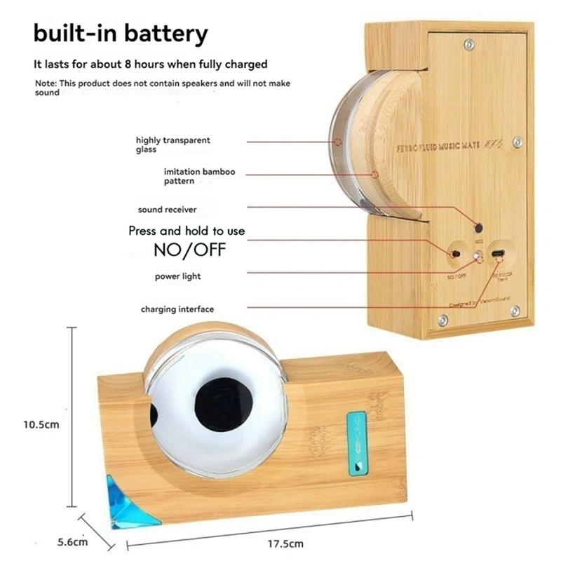 Ferrofluid الموسيقى إيقاع مصباح Ferrofluid المغناطيسي السائل لاقط المعدات البصرية الموسيقى لاقط سطح المكتب شريك الصوت