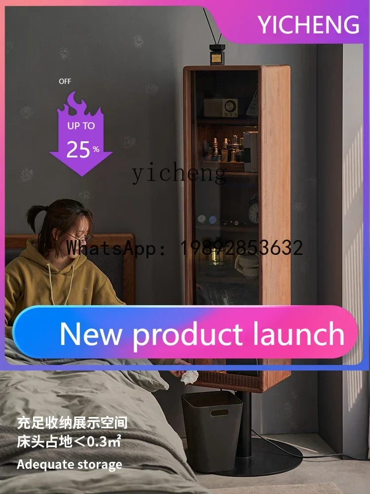 

5G Solid Wood Full-Length Mirror Household Floor Hallway Dressing Mirror Rotary Mirror Cabinet Simple Modern Storage Bookcase