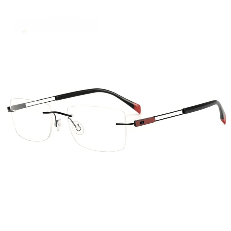 New Women Optical Rimless Anti Blue Light Titanium Glasses Frames Ultra-light Square Eyeglasses Foldable for Men Reading Myopia