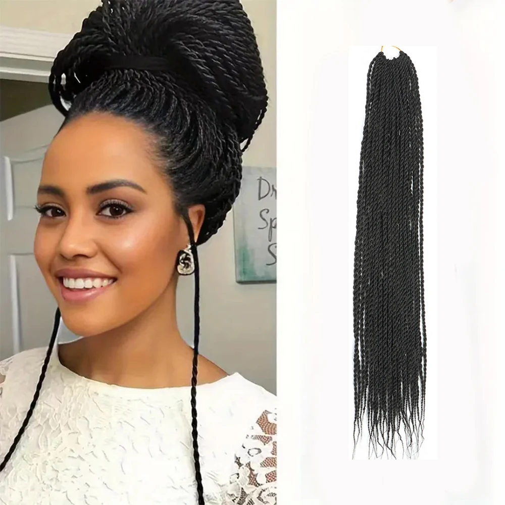 30 radici/confezione sintetica Senegalese Twist Crochet intrecciare le parrucche di estensione dei capelli Crochet intrecciare i dreadlocks africani accessorio per capelli