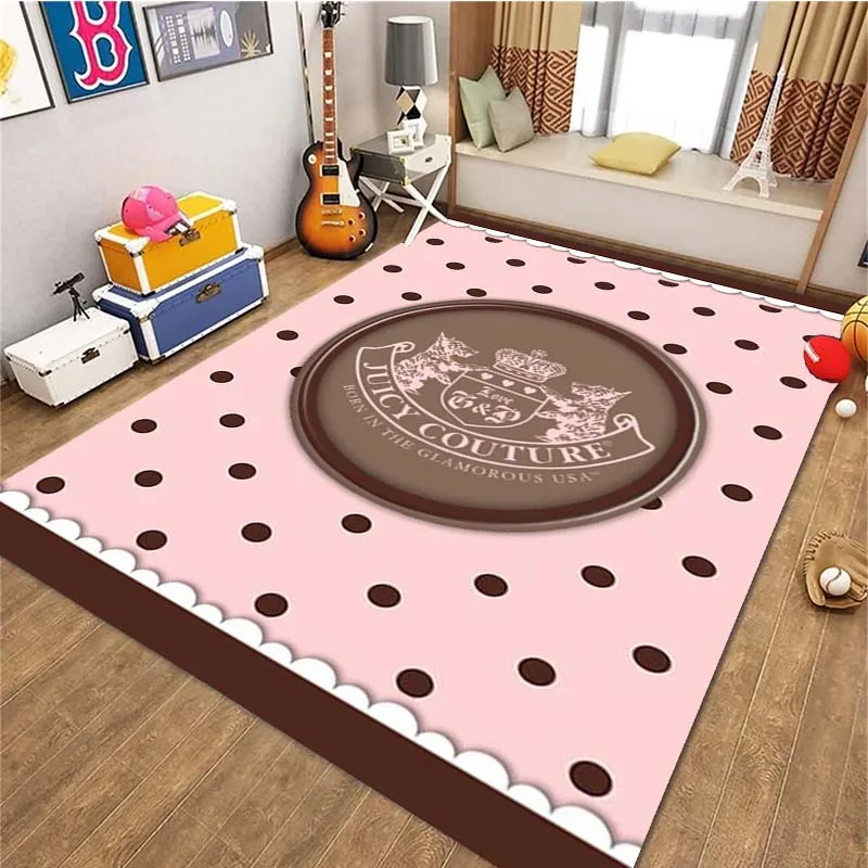 Juicy Couture Dress Fashion Brand Logo Area tappeti per soggiorno camera da letto decorazione tappeto bambini Play Room Mat tappeti antiscivolo