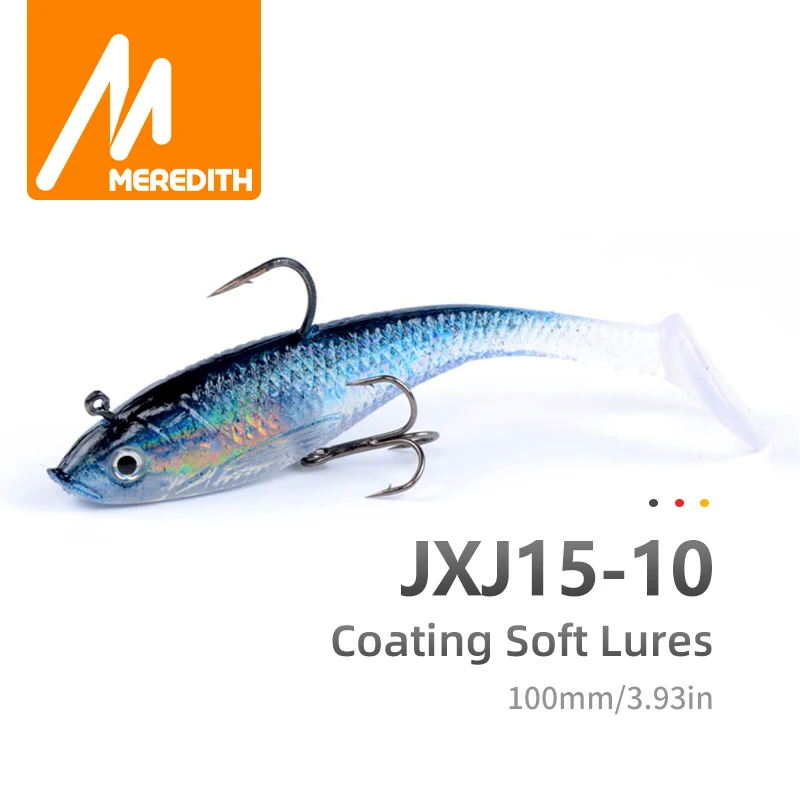 Meredith fishing 4pcs 19.4g 10cm JXJ15-10 long tail soft lead fish fishing lures luminous fishing tackle soft baits Wobblers