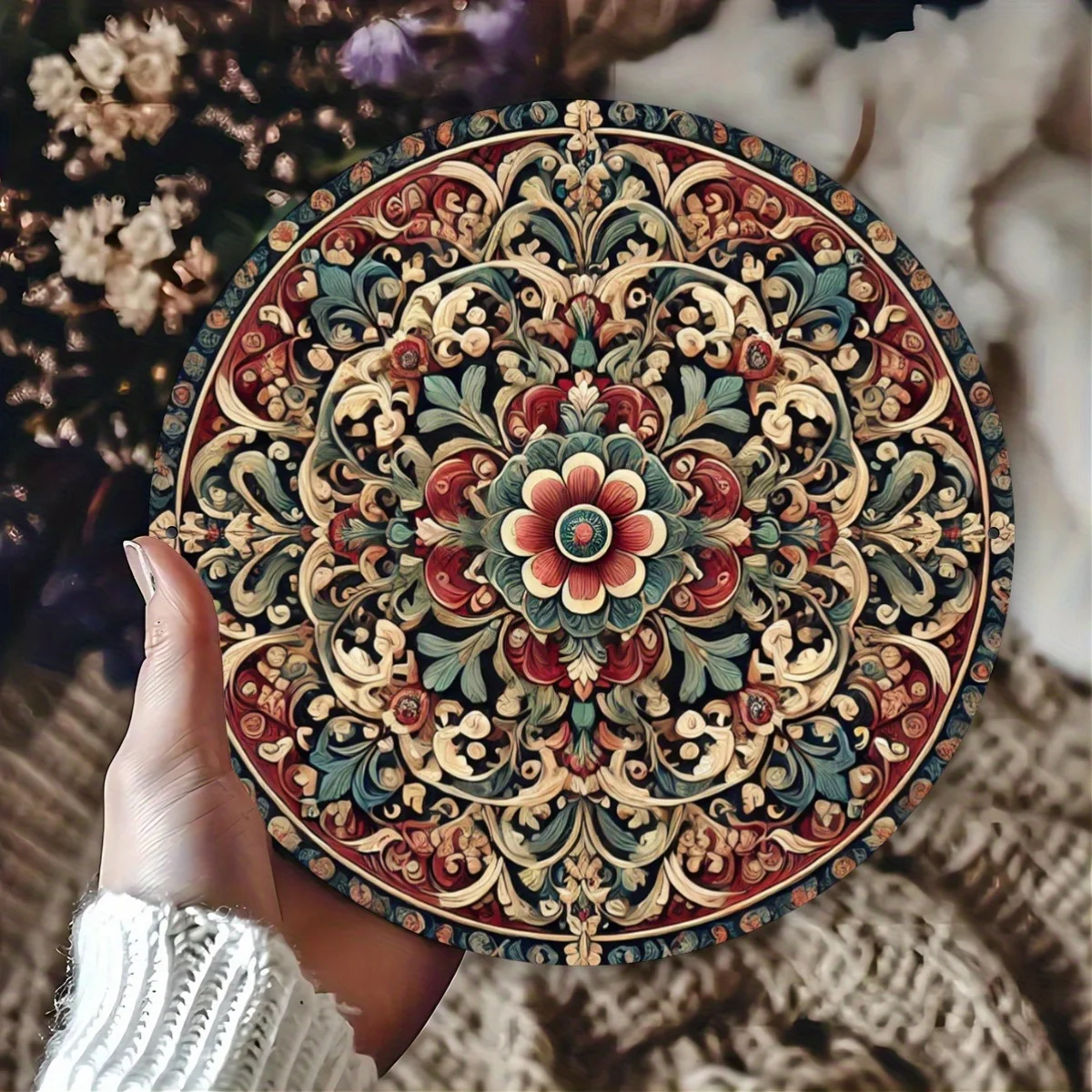 2D Flat, 1pc Persian & Turkish Middle-Eastern Metal Wall Art - Round/8