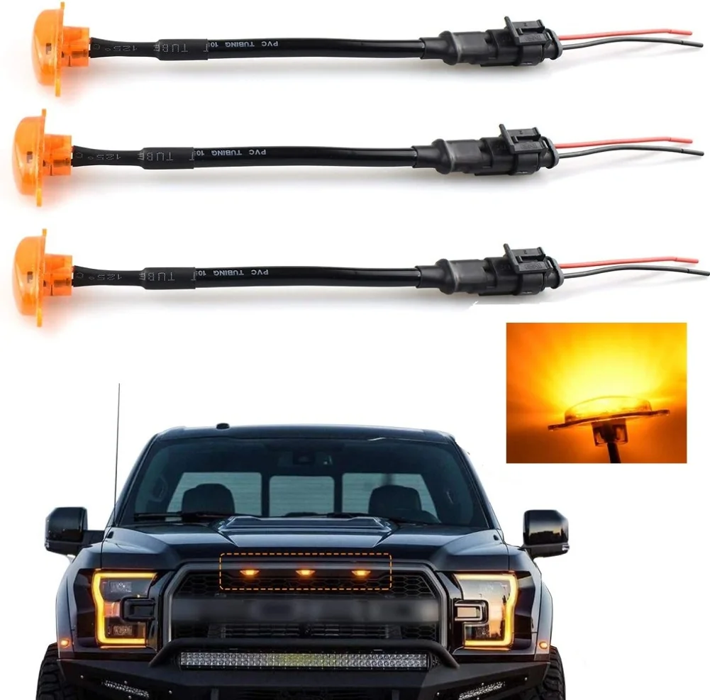 3pcs/set Auto  Front Grille LED  Lights For 2004-2019 Ford F150 F250 F350