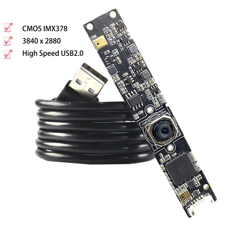 

4K 3840 x 2880 11MP HD IMX378 USB Camera Module AF/FF 80° With Digital Mic MJPEG, YUY2 for Intelligent Terminal Equipment