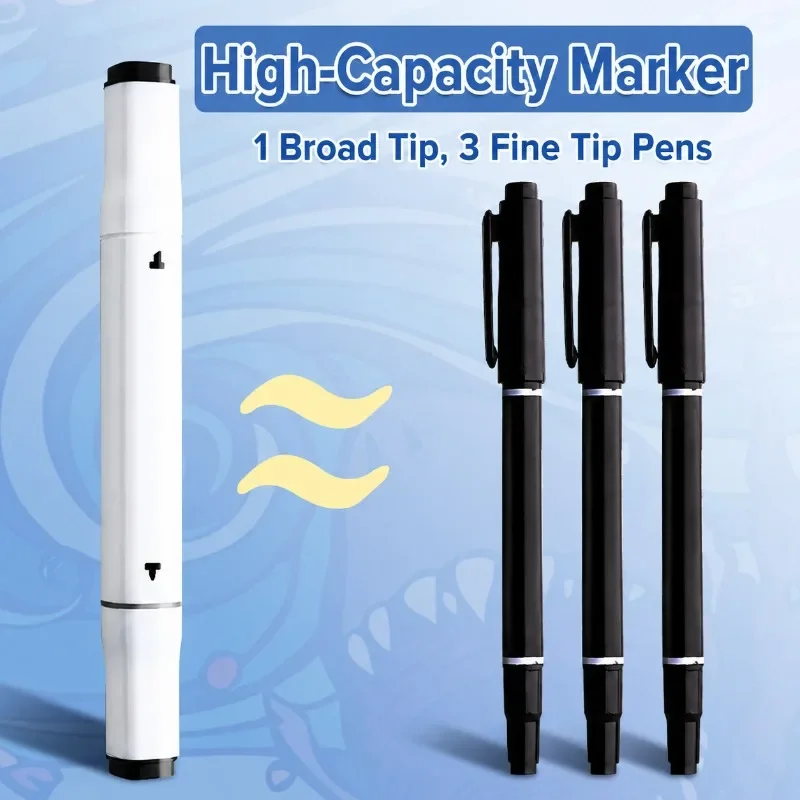 Dual Tip Oil Based Paint Marker Pens, Waterproof Fade Resistant Large Nib Art Tools for Sketch Outline Drawing