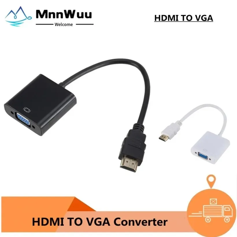 

1080P HDMI-compatible to VGA Adapter Digital to Analog Converter Cable For Xbox PS4 PC Laptop TV Box to Projector Displayer HDTV