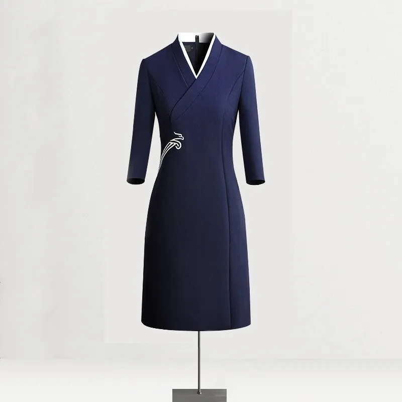 Stewardess uniform professional dress, aviation high-speed rail college clothing, hotel sales tooling