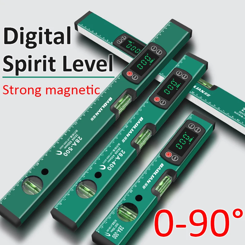 Digital Protractor Angle Finder Electronic Digital Display Level Ruler 0-90 Degree Spirit Level Aluminum Alloy Level Protractor