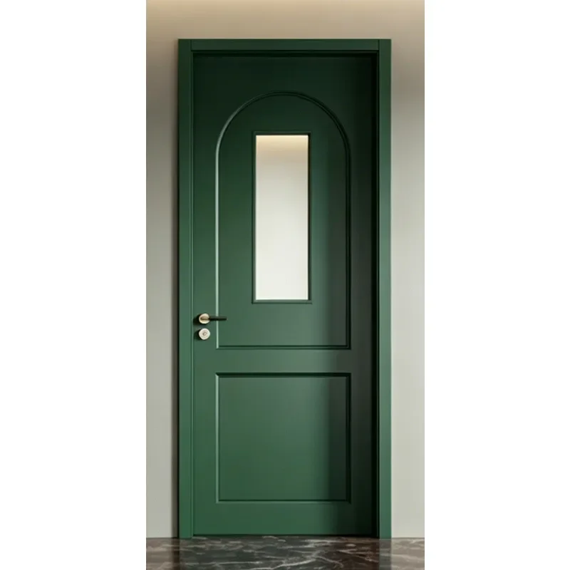 for Green Paint Interior Door Solid Wood Filled Customizable Color Size Material Set Hot Selling Bedroom Door