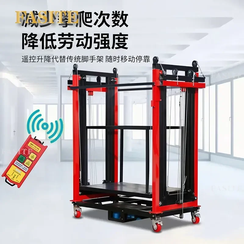 For 4m 6m 12m Electric Scaffolding Lift Foldable Electric Lift Platform Heavy Duty Aluminum Alloy Construction Work Platform