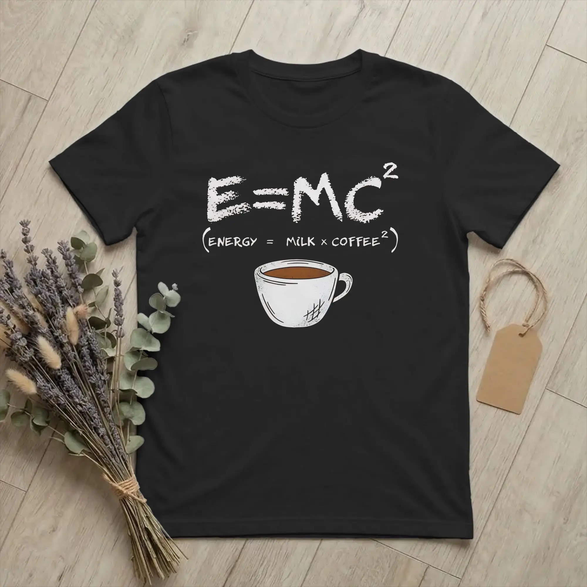 Men Einstein Formula E=MC2 Energy Coffee T Shirts Funny Cotton merch Vintage Short Sleeve Crew Neck Tee Shirt Gift Idea T-Shirt