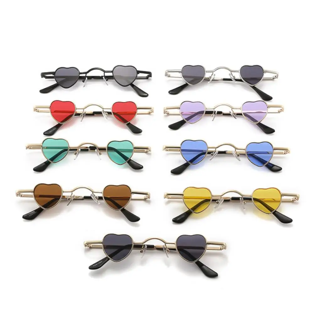 1PCS Punk Festival Eyewear Polarized Uv Protection New Sunglasses Frameless Small Frame Love Glasses Alloy Sunglasses