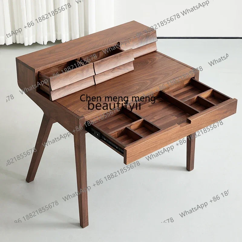 cc182RR Italian light luxury North American black walnut dresser solid wood makeup table bedroom, high-end dual-purpose table