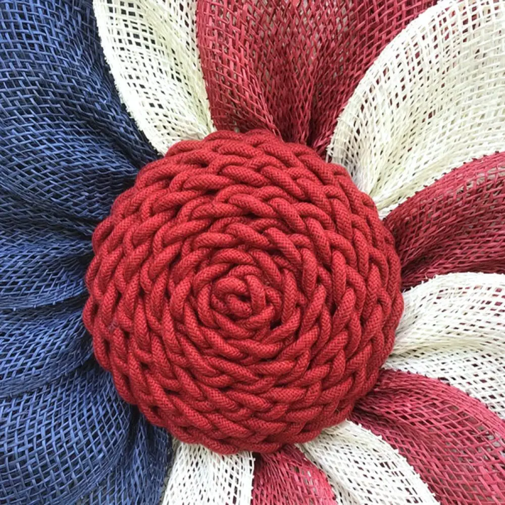 Patriotic Wreath For Day Party Decor Red White Blue Star Ornament American Flag Style Hanging Door Garland