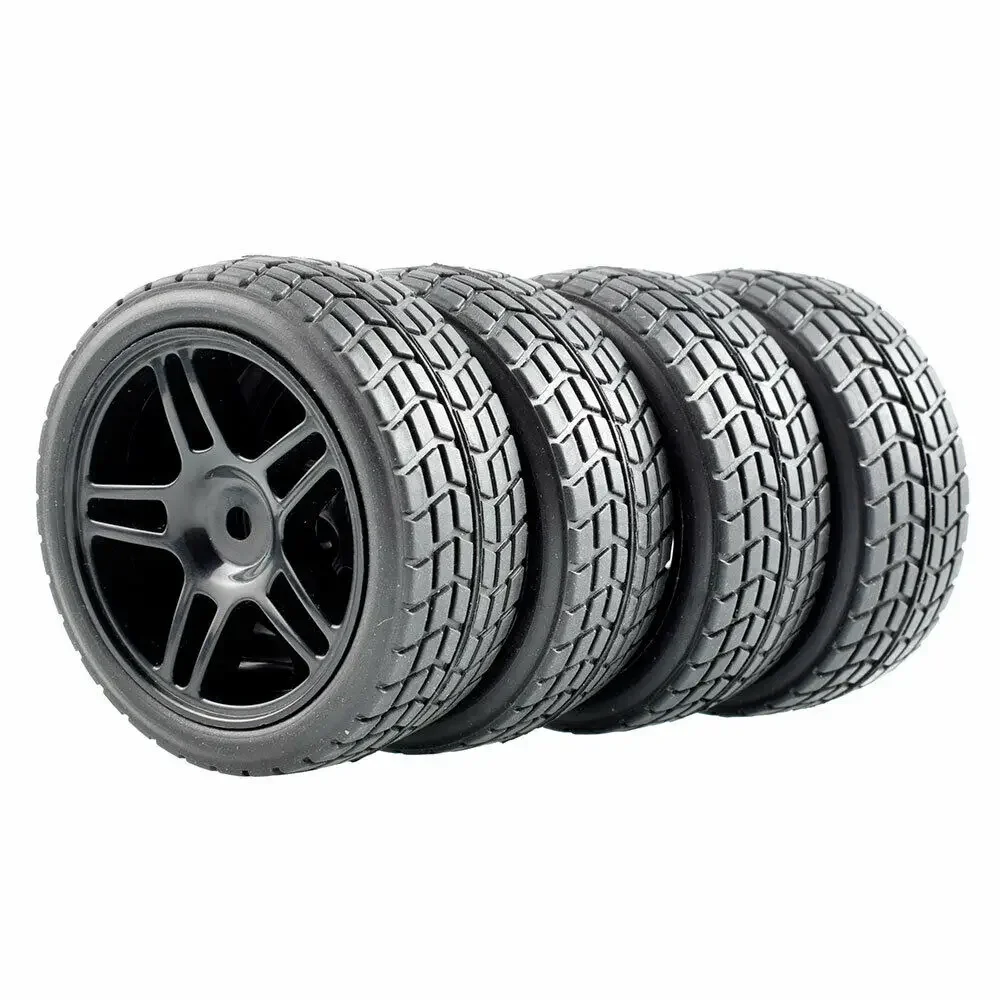 RC 905-8005 Rubber Tires & Plastic Wheel 4Pcs For HSP HPI 1:10 On-Road Car