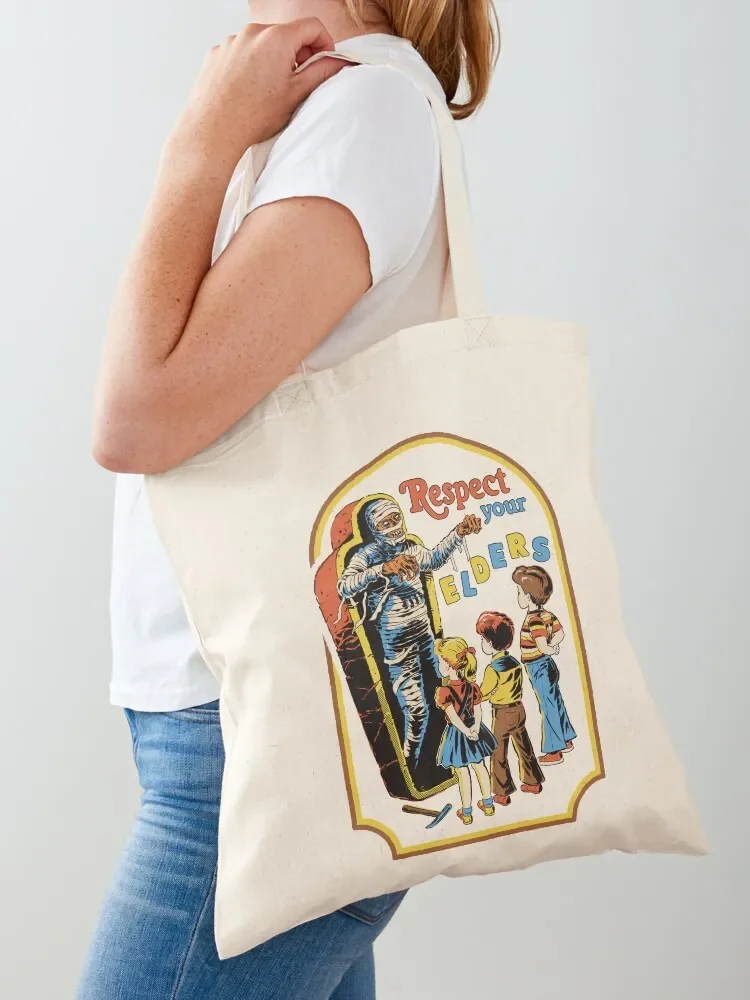 Respect Your Elders Tote Bag university shopper bag Candy bags Bag