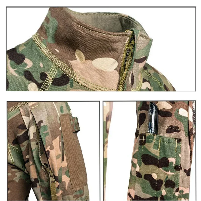 Mannen Paintball Kleding Schieten Uniform Tactische Camouflage Shirts Cargo Multi-pocket Broek Werkpakken