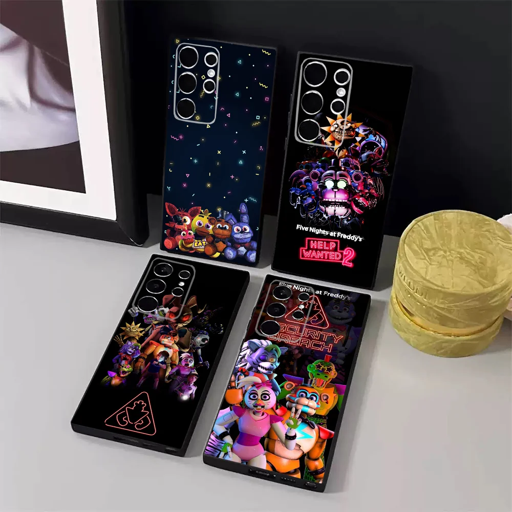 Five-Nights-At-Freddys F-Fnaf Phone Case For Samsung S24,23,22,30,21,10,9,Ultra,Plus,Lite,FE,5G Black Soft Case