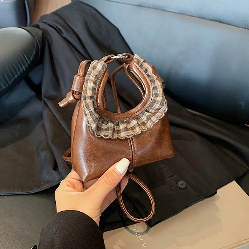 الرجعية منقوشة الأطفال حقائب كتف صغيرة مخلب خفيفة الوزن طفل الفتيات حقائب اليد الصغيرة محفظة نسائية للعملات المعدنية بولي PU حقيبة كروسبودي الملحقات