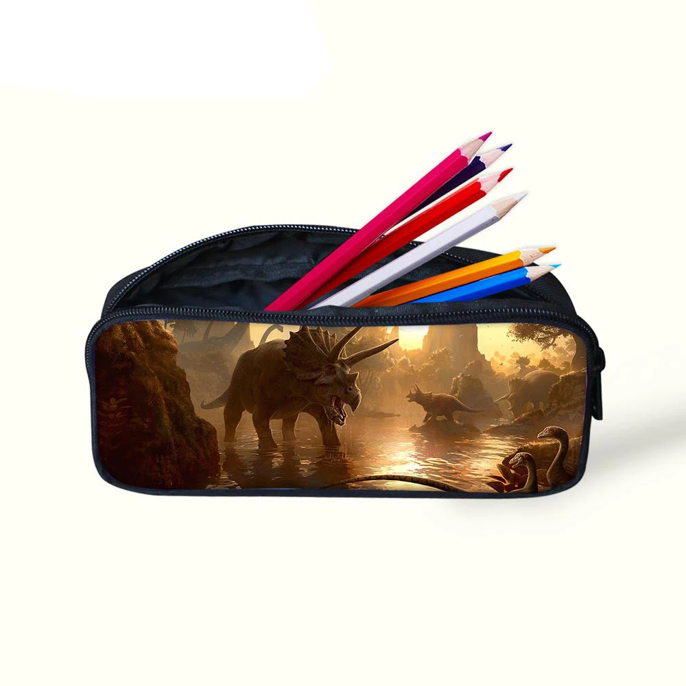 Pencil Box Pencilcase Jurassic World Printing Zipper Pencil Cases Dinosaur Pen Bags Students Pencilcase Dropshipping