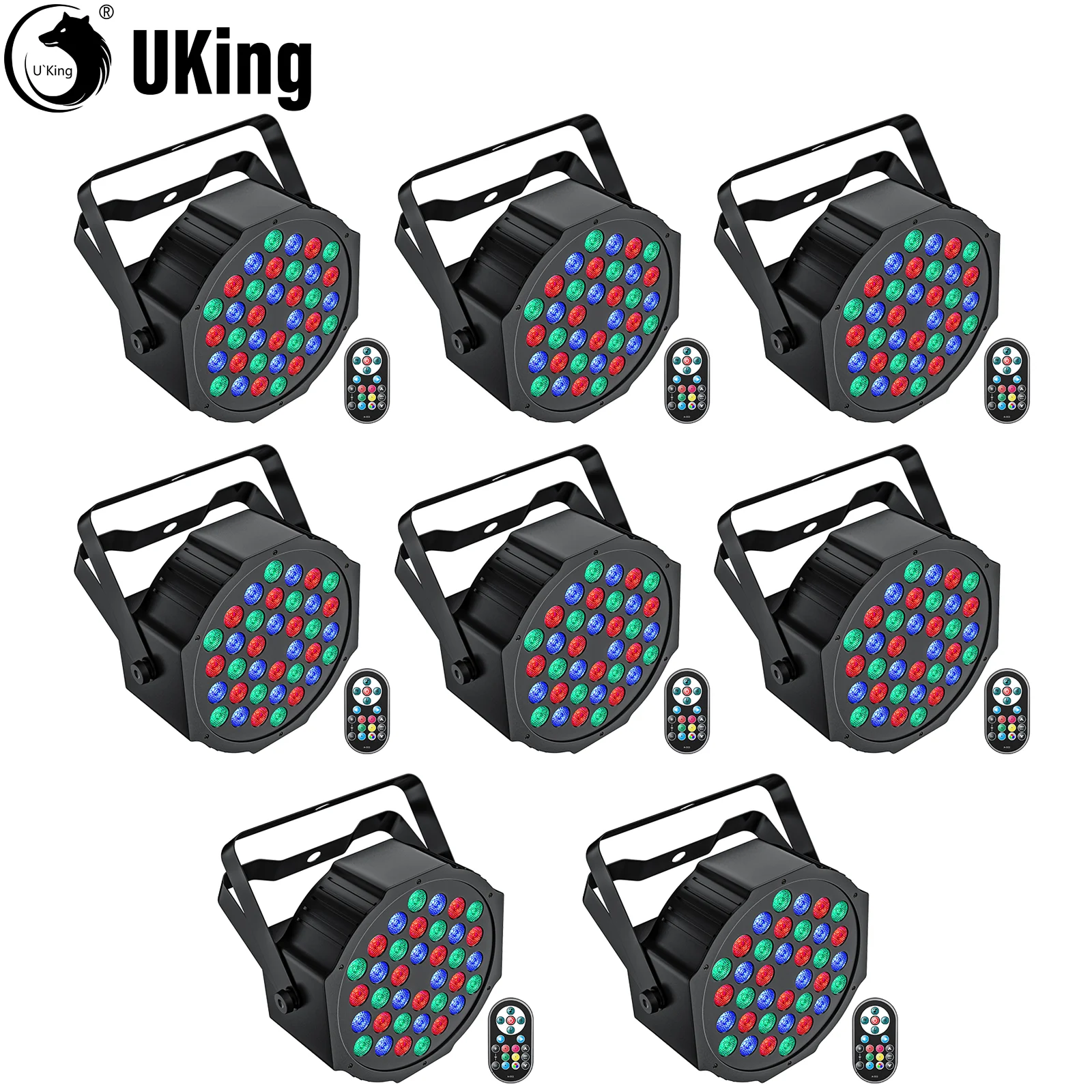 U`King 8Pcs Par Lights 36X0.5W LED RGB Stage Lights Uplights DMX512 Control DJ Lights For Christmas Music DJ Disco Wedding Party