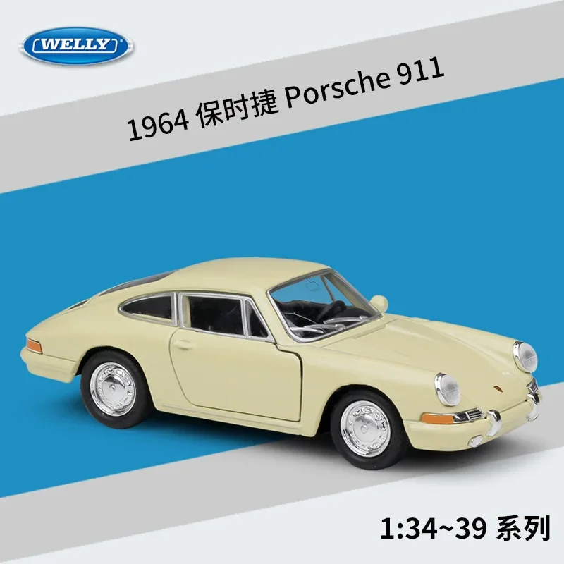 

WELLY 1:36 1964 Porsche 911 Pull Back Car Scale Simulator Classic Model Car Diecast Metal Alloy Toy Car For Kids Gift