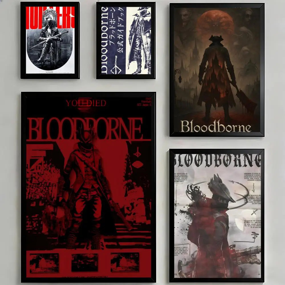 Poster Sticky HD Quality Wall Art Retro  For Home Room Wall Decor B-BloodborneS