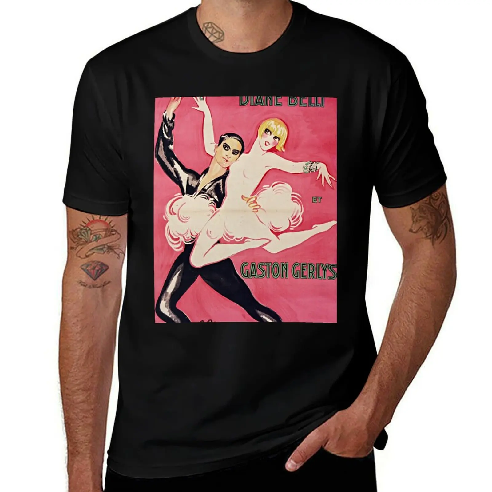 Poster for performance by Diane Belli and Gaston Gerlys from 1926 T-Shirt man t shirt cotton T-Shirt