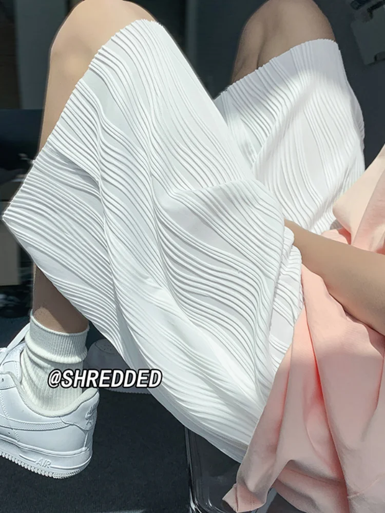 

Мужские летние шорты из ледяного шелка: тонкие, свободные, прямые, повседневные, дышащие, легкие, из полиэфирного волокна, для подростков, модные