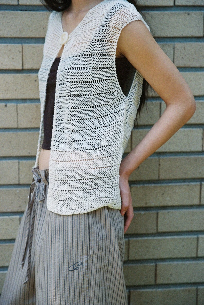 

Summer New Sle Vaion Theme One Button Hollow out Hook Needle Sun Protection Cover up Vest ort Length V Ne Pure Color